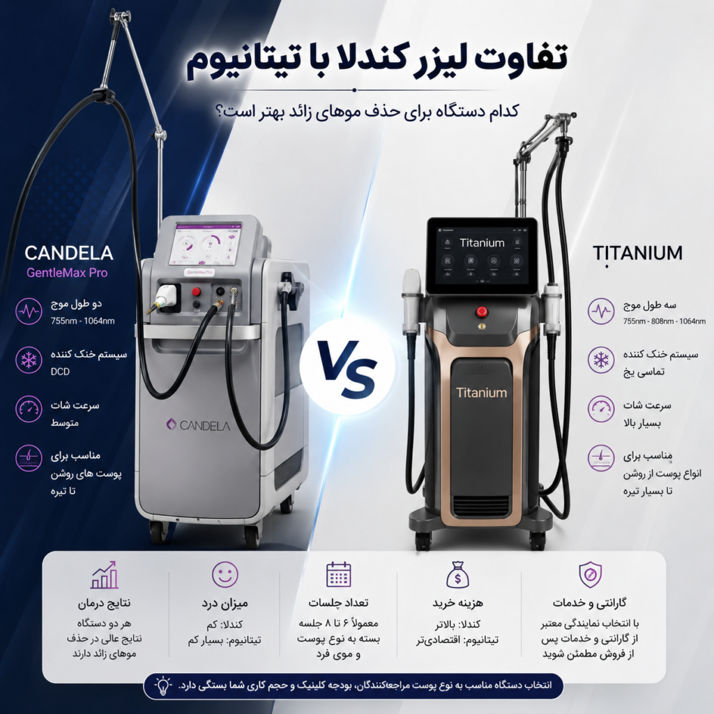 تفاوت لیزر کندلا با تیتانیوم
