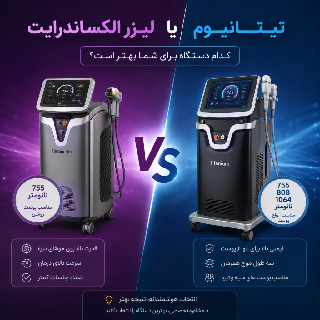لیزر الکساندرایت بهتر است یا تیتانیوم