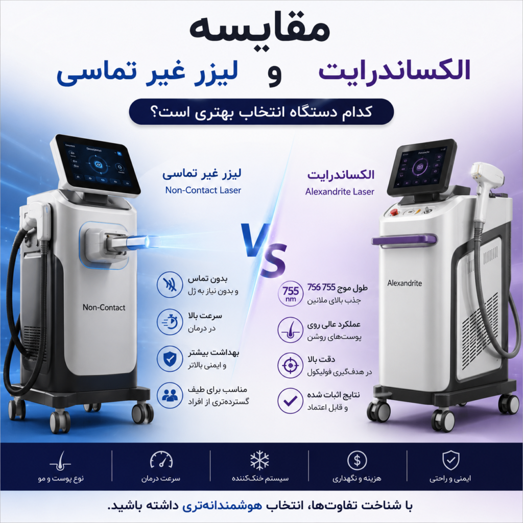 مقایسه لیزر غیر تماسی و الکساندرایت
